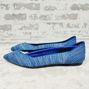 NEW Rothy’s The Point Ballet Flat Indigo Blue Heather Slip On Flats W15